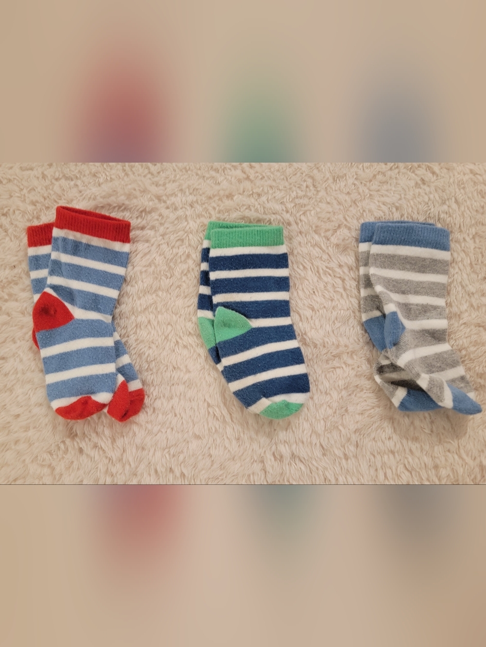 Jeffries boys striped infant socks 3 Pair 3-12m